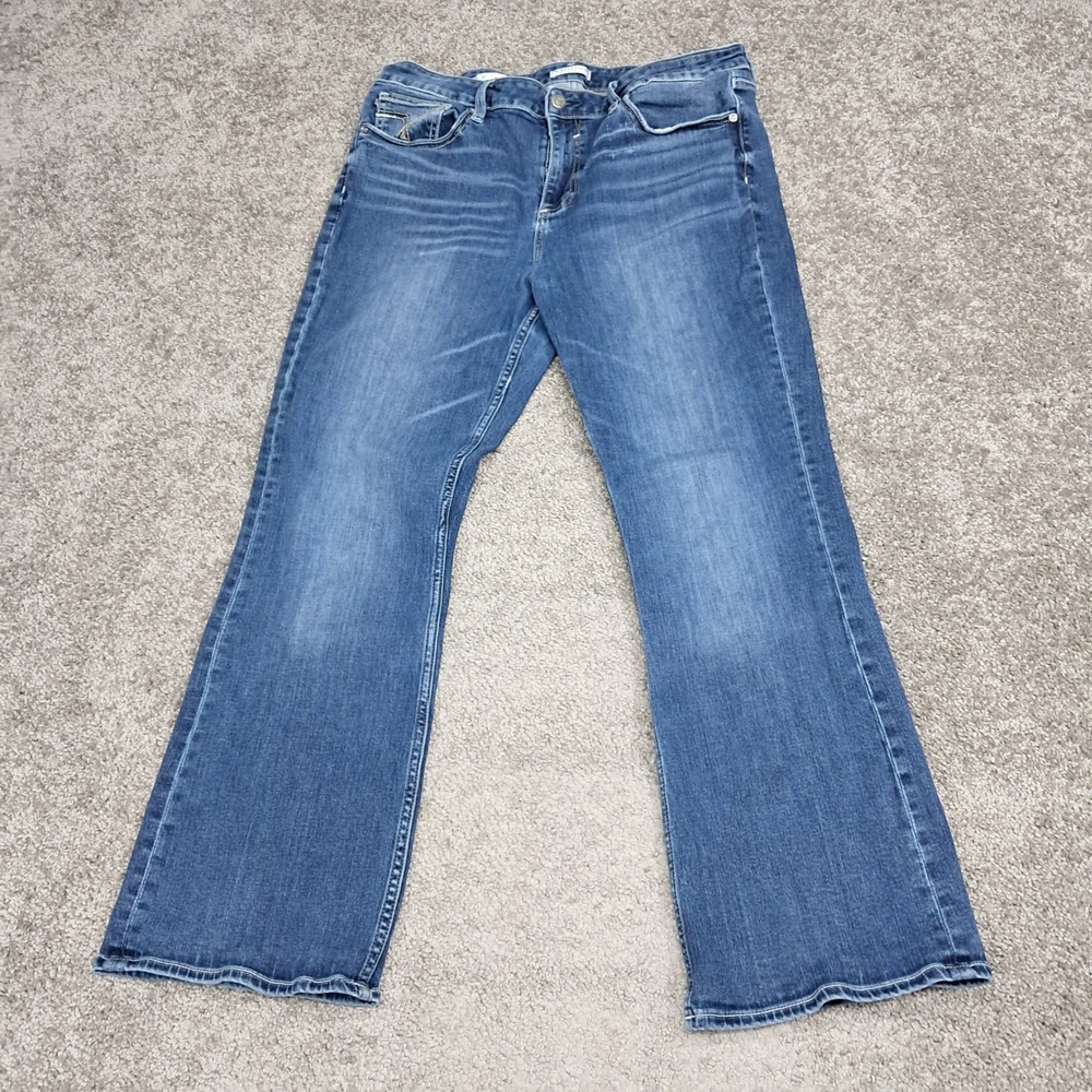 Vigoss Womens Boot Cut Jeans Medium Wash Blue Denim Size 16 Stretch Classic